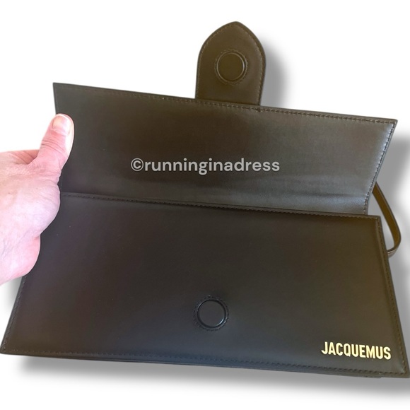 Authentic Jacquemus Long Le Bambino Leather Shoulder Bag In Black Gold Hardware - Picture 7 of 16